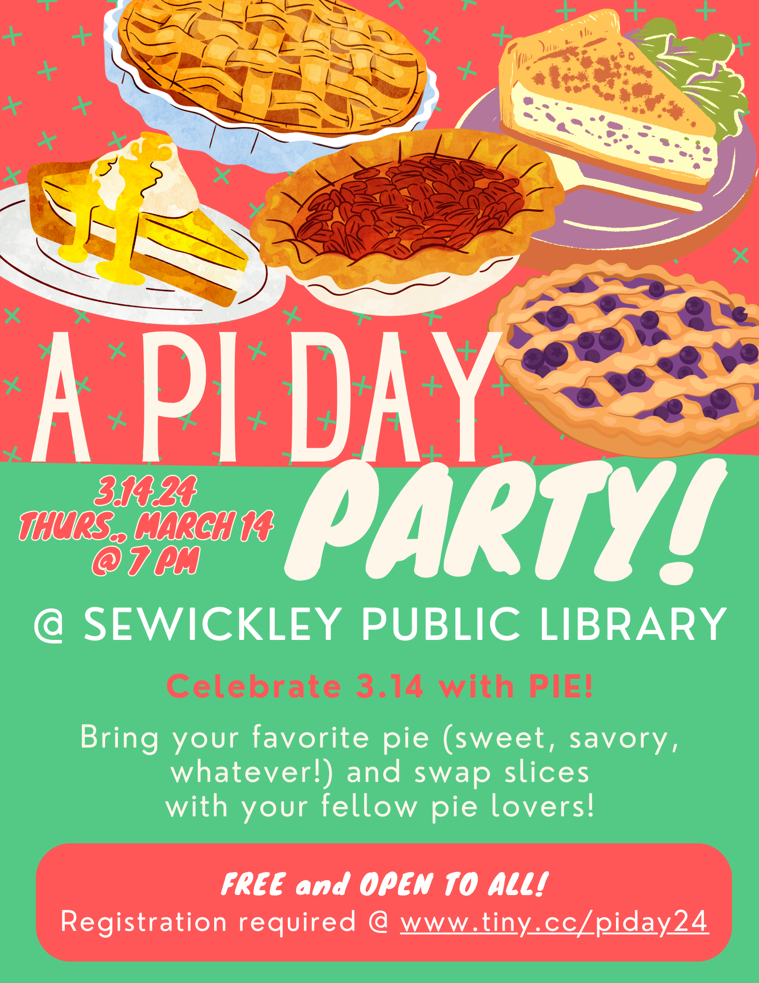 Pi Day Flier for event on 3.14.24