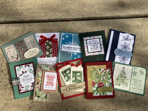 Image of 10 handmade holiday cards