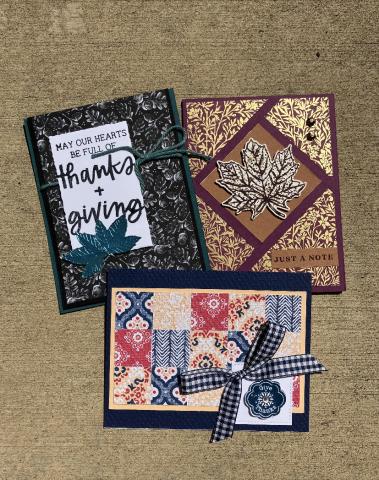 Three handmade cards