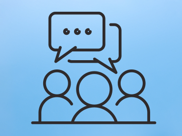 Icon image of group talking with conversation bubbles