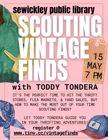Flier for Scouting Vintage Finds with Toddy Tondera on May 15th