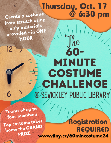 Flier for 60 Minute Costume Challenge on October 17