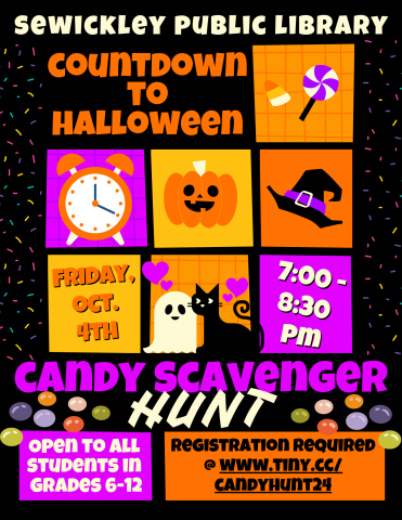 Candy Scavenger Hunt flier for Friday, October 4th