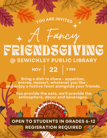 Flier for Fancy Friendsgiving on November 22