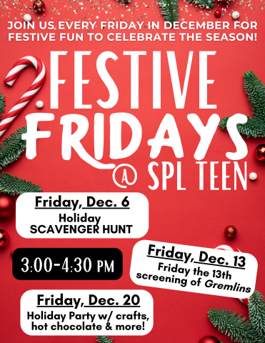 Flier for 2024 Festive Fridays in the Teen Department