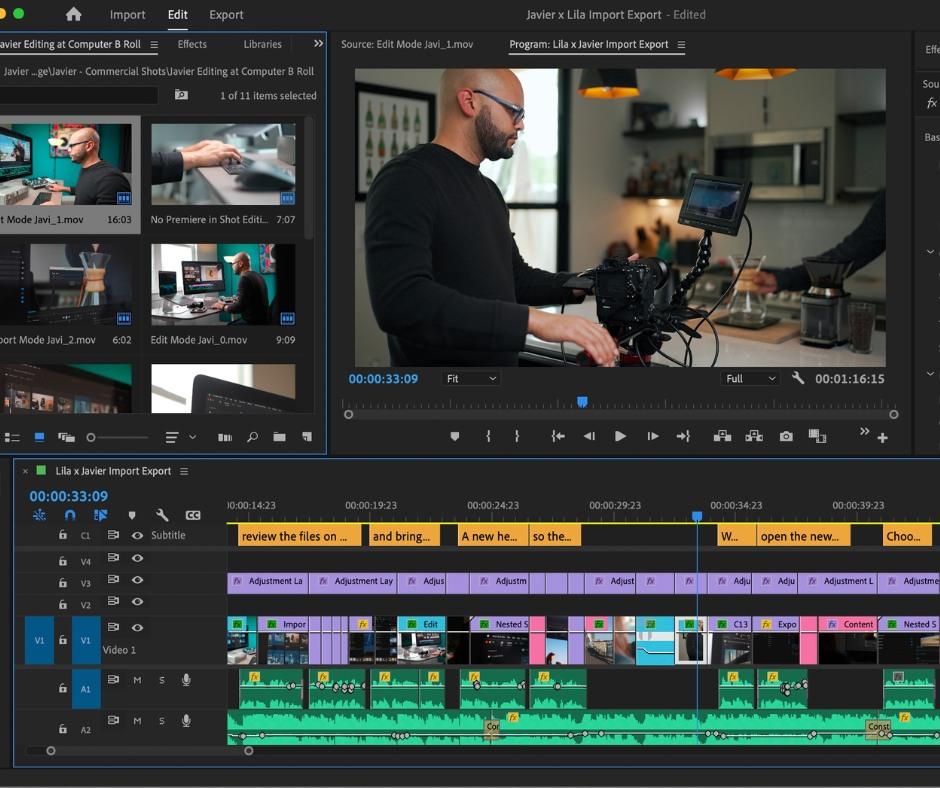 Screenshot of Adobe Premiere