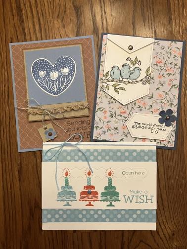 Three handmade cards