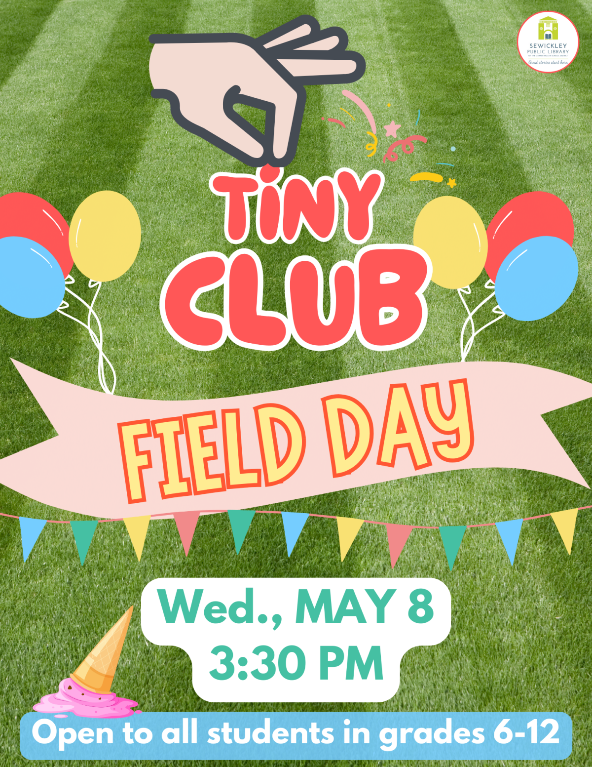 Flier for TINY CLUB: TINY Field Day on 5/8/24