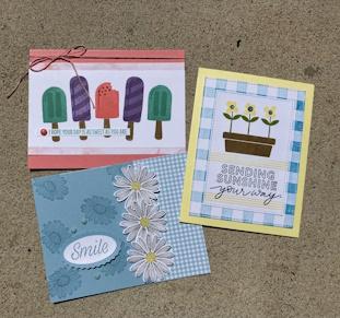 Three homemade cards