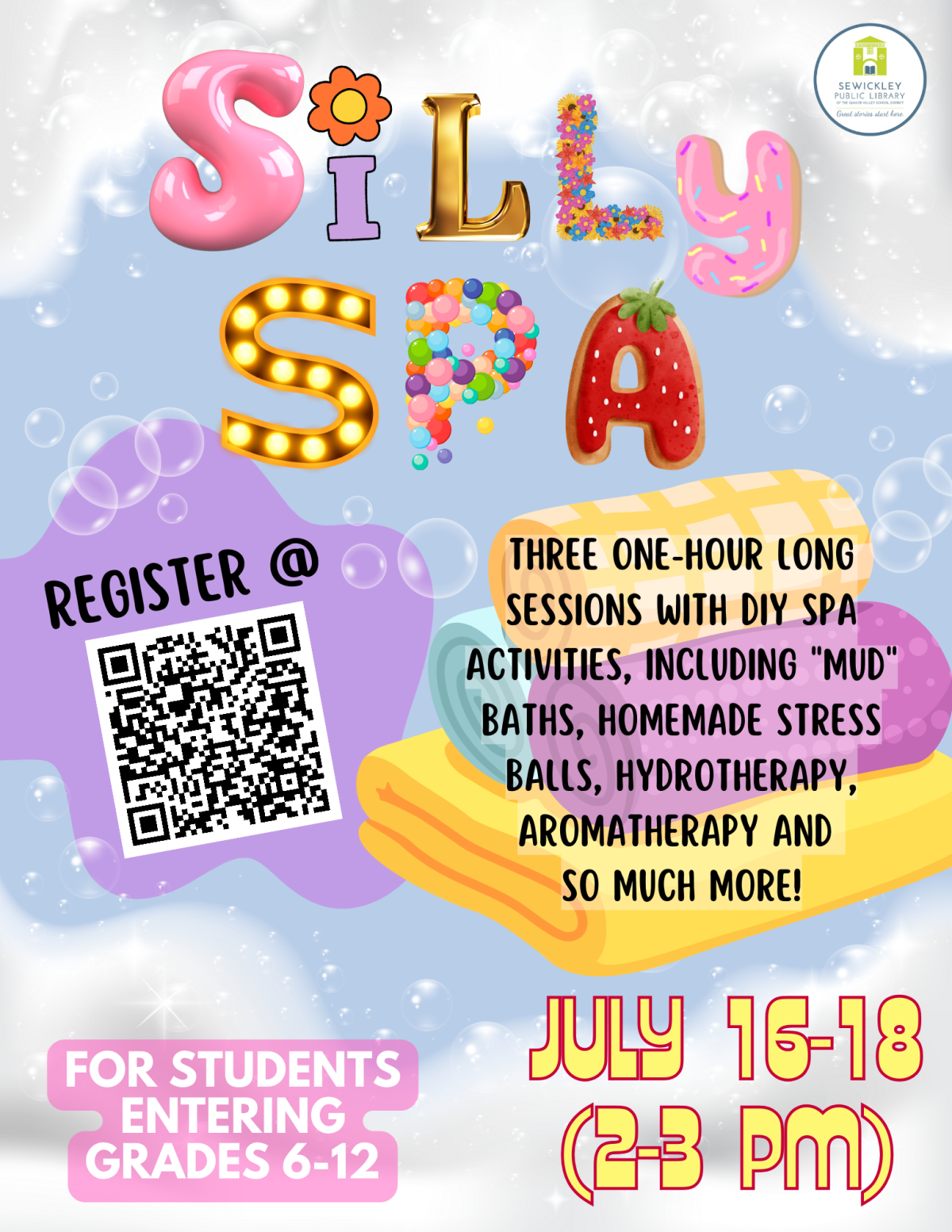 Flier for SILLY SPA Mini Camp (July 16-18)