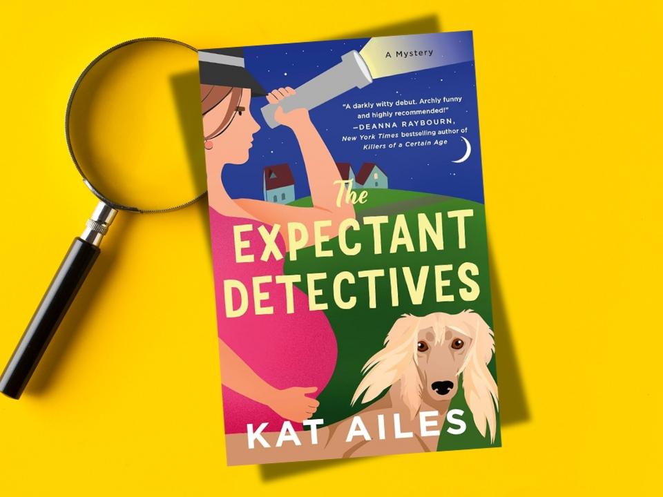 Cover of Expectant Detectives with yellow background and magnifying glass