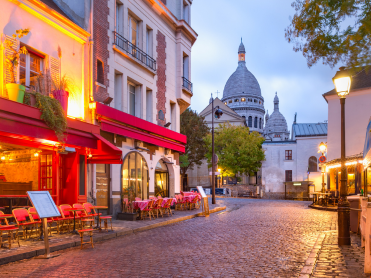 Streets of Montmartre in Paris, France