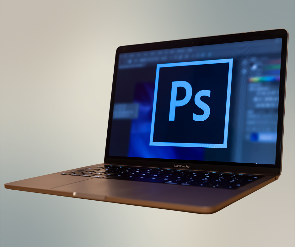 Laptop featuring Photoshop